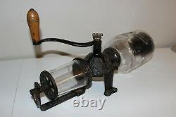 Arcade Crystal Wall Mount Coffee Grinder Hank Crank Vintage Antique