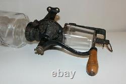 Arcade Crystal Wall Mount Coffee Grinder Hank Crank Vintage Antique