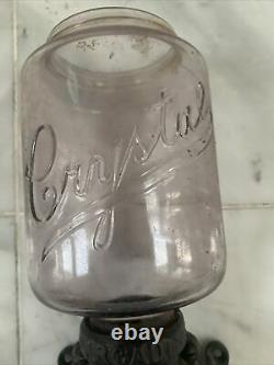 Arcade crystal purple coffee grinder antique