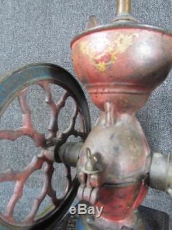BEAUTIFUL ANTIQUE MINIATURE No. 3000 CHAS. PARKER COFFEE MILL GRINDER, CAST IRON