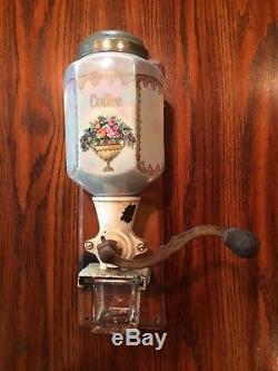 Beautiful Lusterware Antique Vintage Coffee Grinder Germany