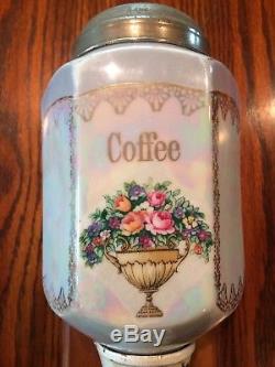 Beautiful Lusterware Antique Vintage Coffee Grinder Germany