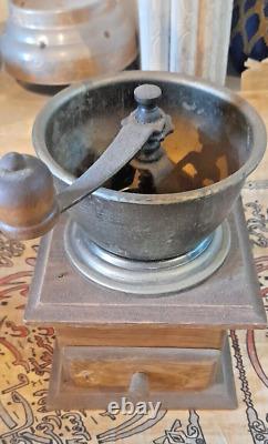 Beautiful antique wooden coffee grinder grinder