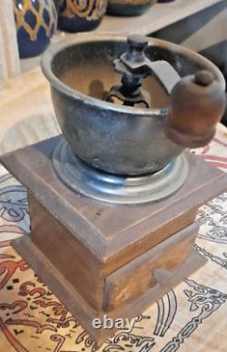 Beautiful antique wooden coffee grinder grinder