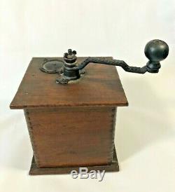 Brighton No. 1180 One Pound COFFEE GRINDER Wood Antique Dovetailed Primitive