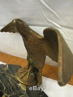 Bronze/Brass Flying Eagle Dip Pen Holder Desk Marble Finial Coffee Grinder Top