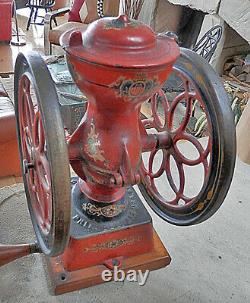 C1885 All Original Antique Double Wheel Enterprise Cast Iron Coffee Grinder #5