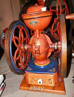 C1885 All Original Antique Double Wheel Enterprise Cast Iron Coffee Grinder #5
