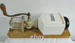 CA Lehnartz Porcelain Coffee Grinder Wall Mount Antique 20s 30s Retro decor