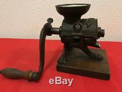 CAST IRON VINTAGE GRINDER MILL GERMAN DRP COFFEE GRAIN SEED SPICES FRUITS L-No. 3