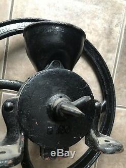 Cast Iron Coffee Grinder Mill Table Mount Hand Crank Black Antique