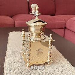 Charming Vintage Brass Coffee Grinder, Handcrafted, France, Mid-20th Century