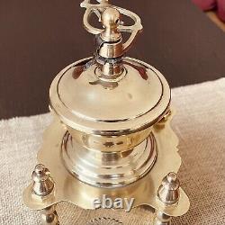 Charming Vintage Brass Coffee Grinder, Handcrafted, France, Mid-20th Century