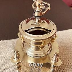 Charming Vintage Brass Coffee Grinder, Handcrafted, France, Mid-20th Century