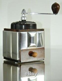 Circa 1946 Bakelite Stainless Wood Vintage PEUGEOT COFFEE GRINDER