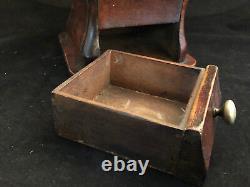 Coffee Grinder 19th Century Wood Bronze Antique French Coffee Grinder