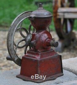 Coffee Grinder Antique Original Mjf Patentado Cast Iron Single Wheel MILL Spain