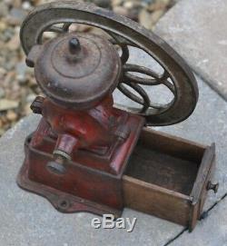 Coffee Grinder Antique Original Mjf Patentado Cast Iron Single Wheel MILL Spain