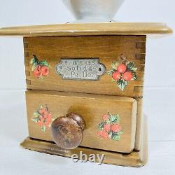 Coffee Grinder Antique P & D PETER DIENES Wood Hopper Table Top Box Coffee Mill