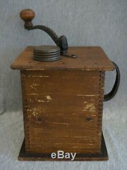 Coffee Grinder CHALLENGE FAST GRINDER No. 1080 Paper Label Antique Wooden