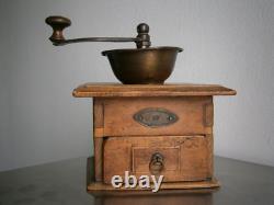 Coffee Mill 19°S Coulaux Molsheim Wood Copper Décor Kitchen Antique