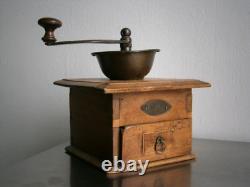 Coffee Mill 19°S Coulaux Molsheim Wood Copper Décor Kitchen Antique