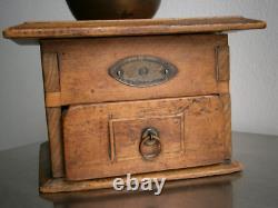 Coffee Mill 19°S Coulaux Molsheim Wood Copper Décor Kitchen Antique