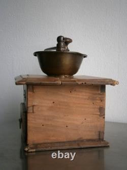 Coffee Mill 19°S Coulaux Molsheim Wood Copper Décor Kitchen Antique