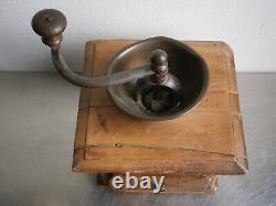 Coffee Mill 19°S Coulaux Molsheim Wood Copper Décor Kitchen Antique