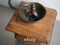 Coffee Mill 19°S Coulaux Molsheim Wood Copper Décor Kitchen Antique