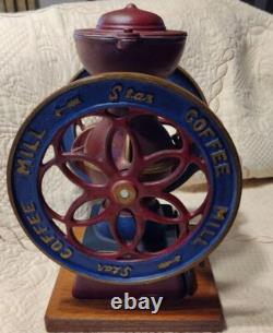 Coffee Mill Star Coffee Rare Item Antique Cast Iron Manual Coffee Mill