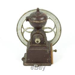 Coffee grinder Antique Original MJF Patentado cast iron single wheel mill Spain