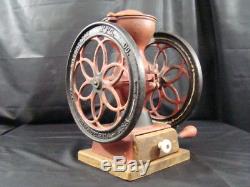Coffee grinder mill enterprise cast iron country store small wheels antique shop