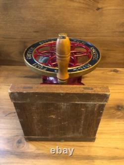 Coffee mill, FUJI, manual type, cast iron, antique, vintage, large, from Japan