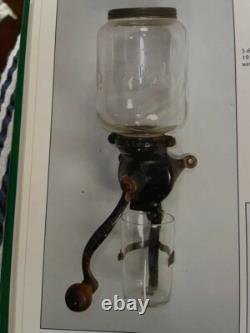 Coffee mill, Parker grinder, extra large glass wall-mounted, rare retro, 1917