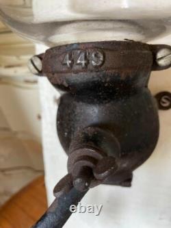 Coffee mill, Parker grinder, extra large glass wall-mounted, rare retro, 1917