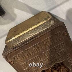 Coffee ornamental mill Arcade Golden Rule coffee grinder 1930 Vintage antique