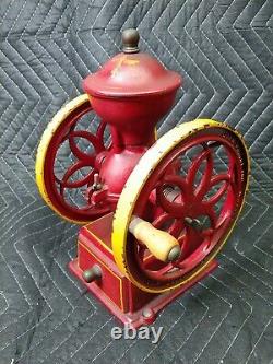 Countertop Antique Cast Iron Coffee Grinder Mill 11 3/4 Made by John Wright Inc