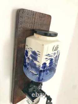 Delft Blue antique coffee grinder with windmill (1920s), from Amsterdam