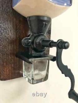 Delft Blue antique coffee grinder with windmill (1920s), from Amsterdam
