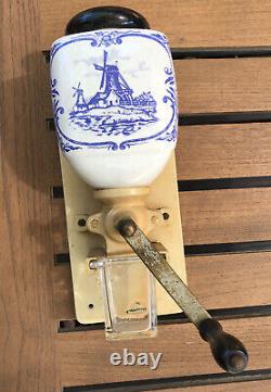 Delft Dutch Wall Coffee Mill Grinder Vintage Zassenhaus Holland