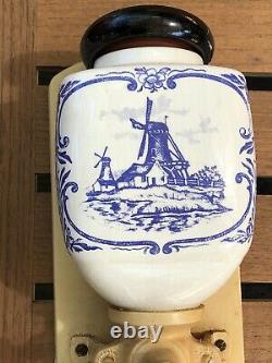 Delft Dutch Wall Coffee Mill Grinder Vintage Zassenhaus Holland