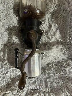 Diamond cut vintage coffee grinder wall mount