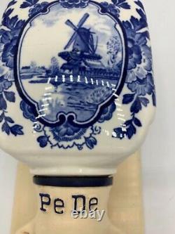 Dutch Delft Wall Coffee Mill PeDe BLUE Grinder Retro Vintage Zassenhaus era RARE