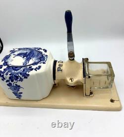 Dutch Delft Wall Coffee Mill PeDe BLUE Grinder Retro Vintage Zassenhaus era RARE