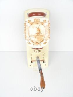Dutch Delft Wall Coffee Mill PeDe Grinder Orange Retro Vintage (Zassenhaus era)