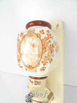 Dutch Delft Wall Coffee Mill PeDe Grinder Orange Retro Vintage (Zassenhaus era)