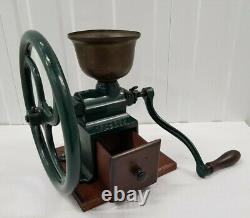 ERLY COFFEE GRINDER PEUGEOT FRERES MODEL C2 late 1800's BRASS HOPPER FRANCE