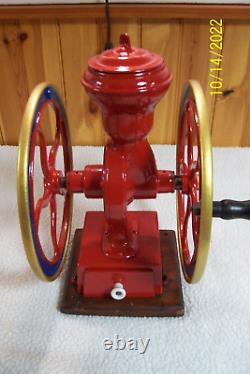 Early Coles No. 2 two wheel coffee grinder/Very good cond. /Recently refurbished