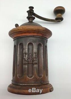 Early ITALIAN F & B Tre Spade Round Coffee Grinder Trespade FB Italy antique